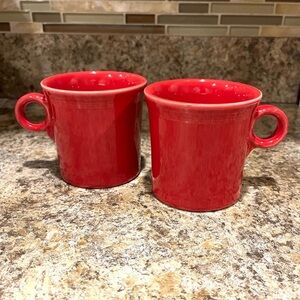 Red Fiesta Coffee Mugs Set of 2